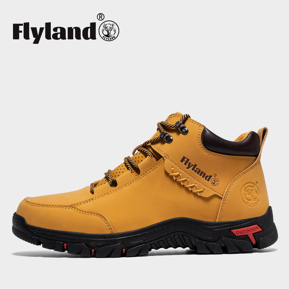 FLYLAND Men's Casual Leather Shoes Chukka Ankle Boots Handmade Fashion Shoes Non Slip Breathable Comfortable Mid Top for Driving Walking Outdoor