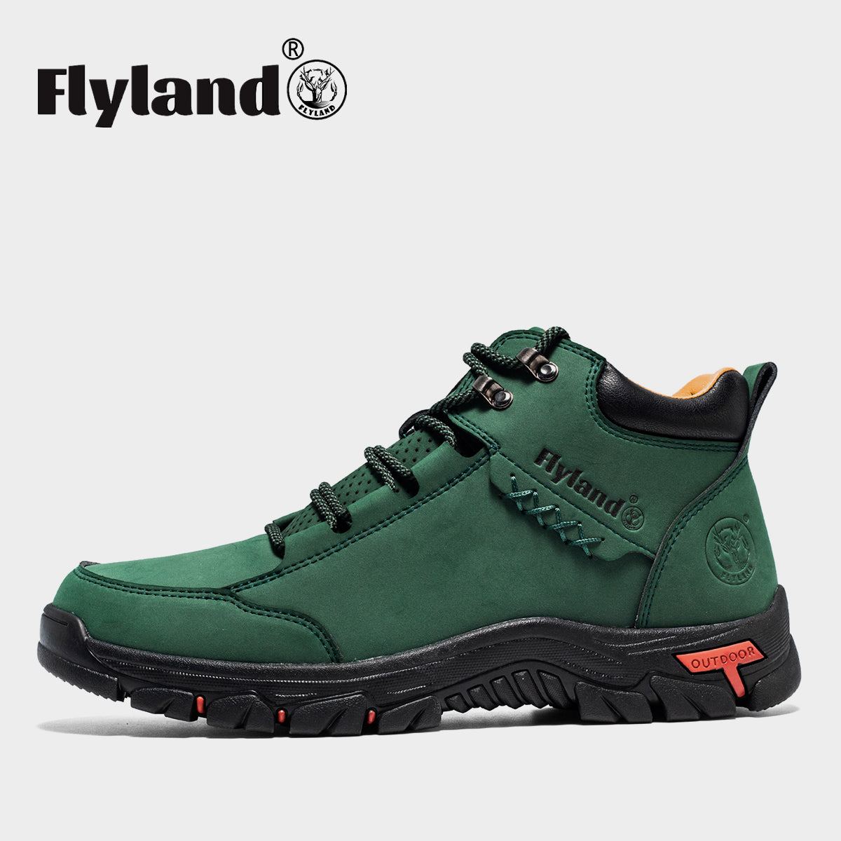 FLYLAND Men's Casual Leather Shoes Chukka Ankle Boots Handmade Fashion Shoes Non Slip Breathable Comfortable Mid Top for Driving Walking Outdoor