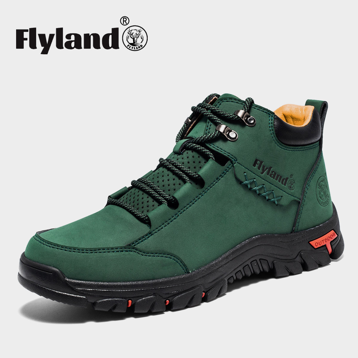 FLYLAND Men's Casual Leather Shoes Chukka Ankle Boots Handmade Fashion Shoes Non Slip Breathable Comfortable Mid Top for Driving Walking Outdoor