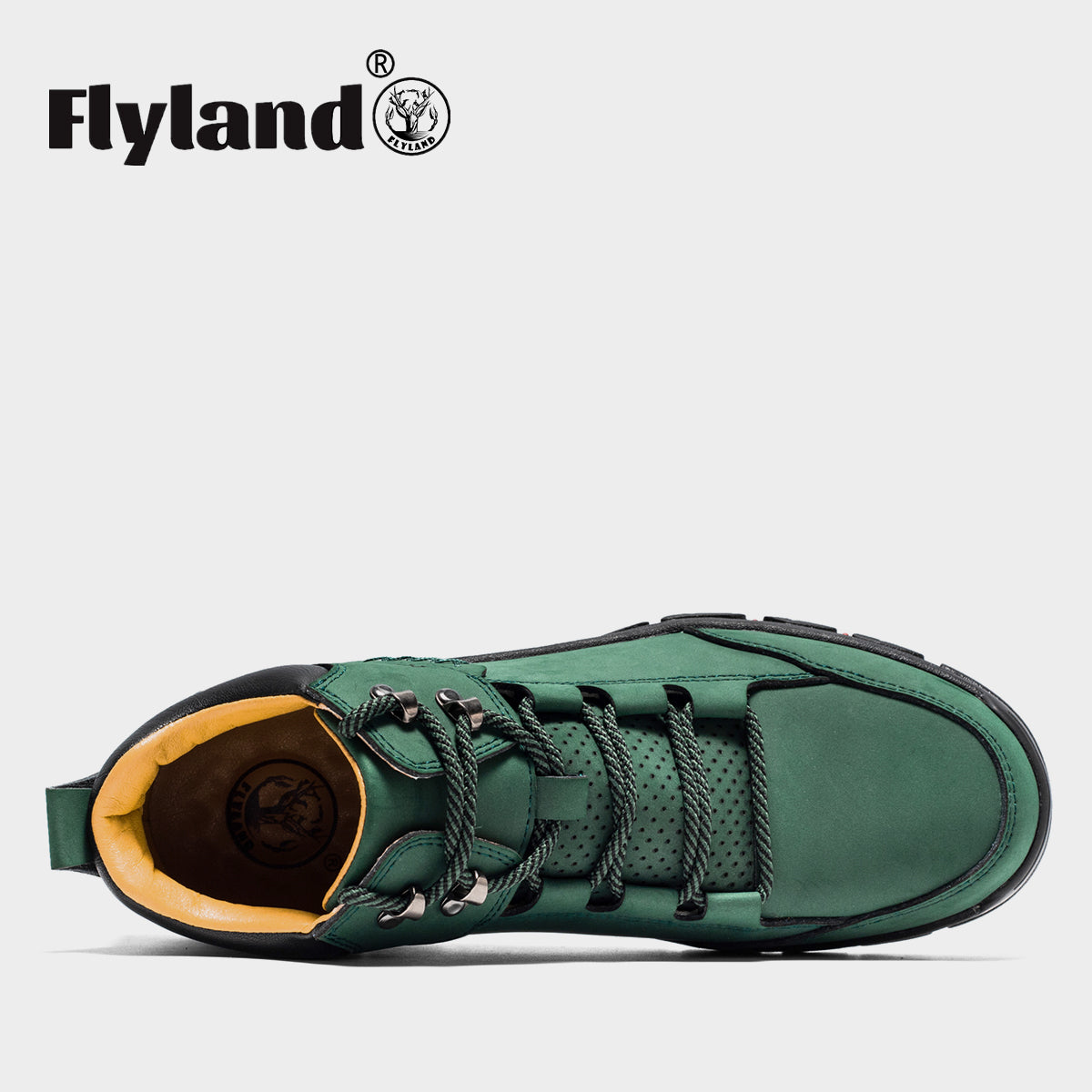 FLYLAND Men's Casual Leather Shoes Chukka Ankle Boots Handmade Fashion Shoes Non Slip Breathable Comfortable Mid Top for Driving Walking Outdoor