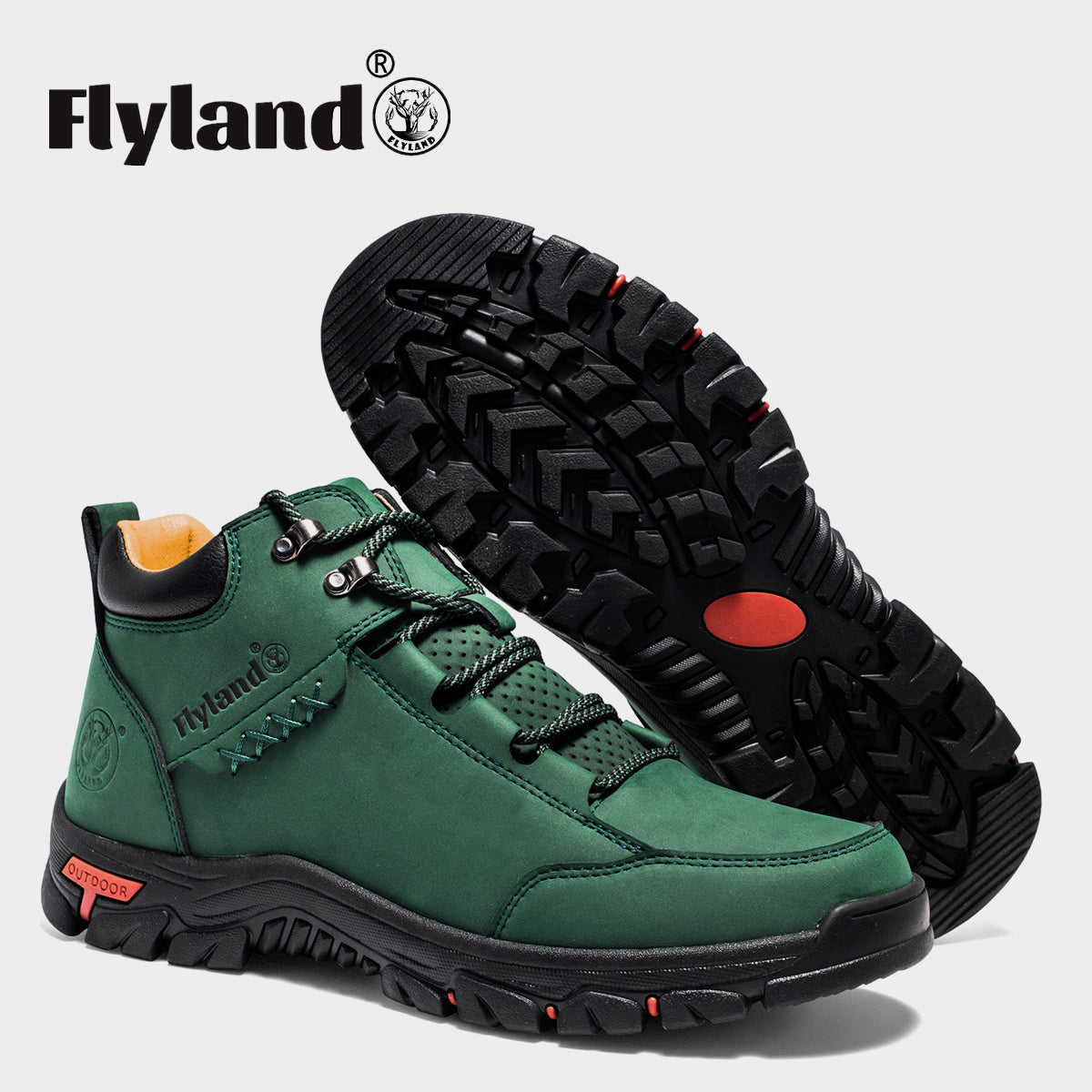FLYLAND Men's Casual Leather Shoes Chukka Ankle Boots Handmade Fashion Shoes Non Slip Breathable Comfortable Mid Top for Driving Walking Outdoor