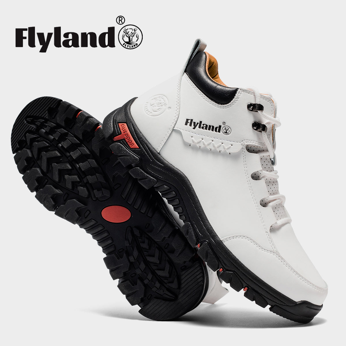 FLYLAND Men's Casual Leather Shoes Chukka Ankle Boots Handmade Fashion Shoes Non Slip Breathable Comfortable Mid Top for Driving Walking Outdoor