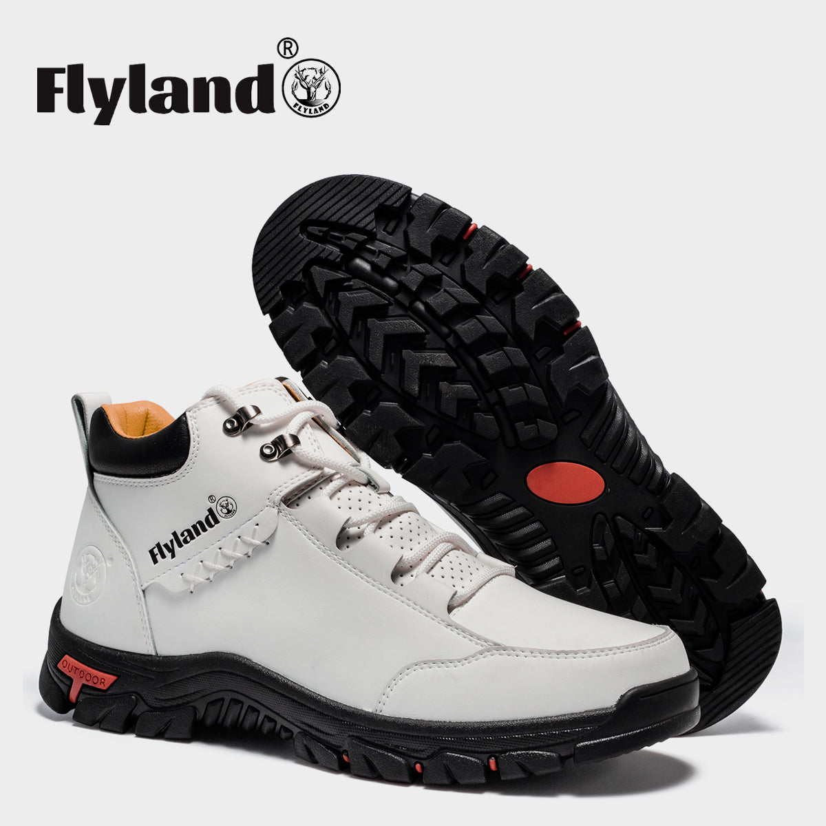 FLYLAND Men's Casual Leather Shoes Chukka Ankle Boots Handmade Fashion Shoes Non Slip Breathable Comfortable Mid Top for Driving Walking Outdoor