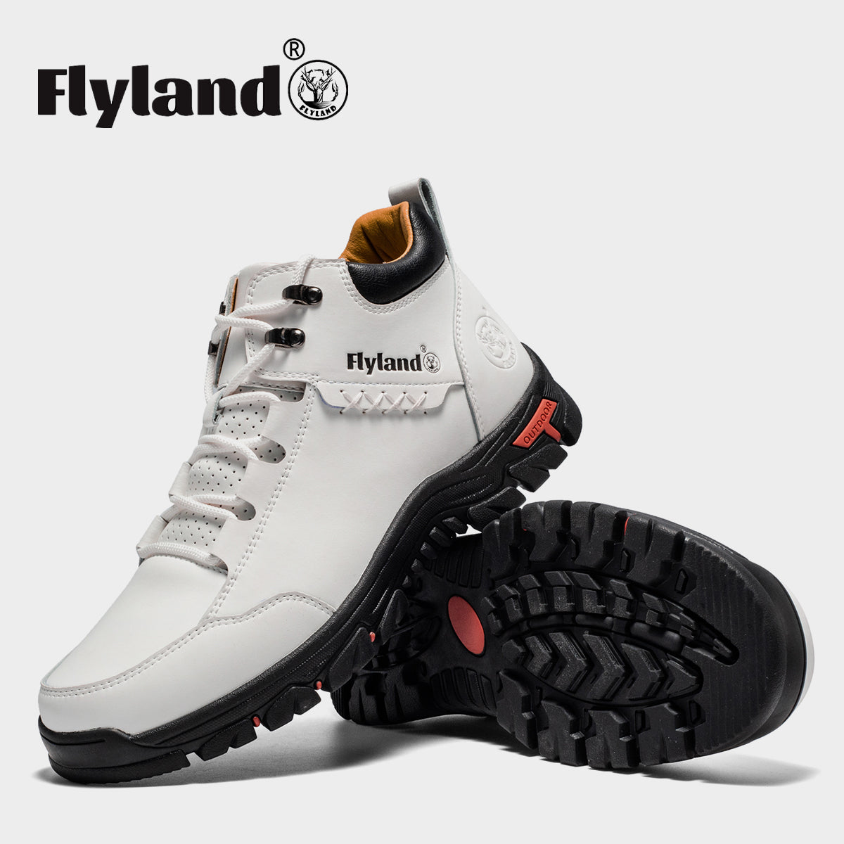 FLYLAND Men's Casual Leather Shoes Chukka Ankle Boots Handmade Fashion Shoes Non Slip Breathable Comfortable Mid Top for Driving Walking Outdoor