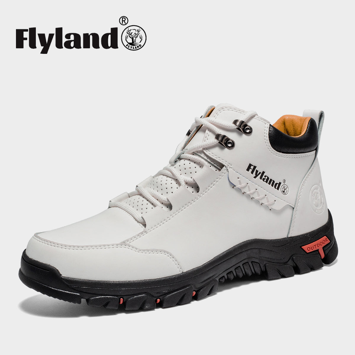FLYLAND Men's Casual Leather Shoes Chukka Ankle Boots Handmade Fashion Shoes Non Slip Breathable Comfortable Mid Top for Driving Walking Outdoor