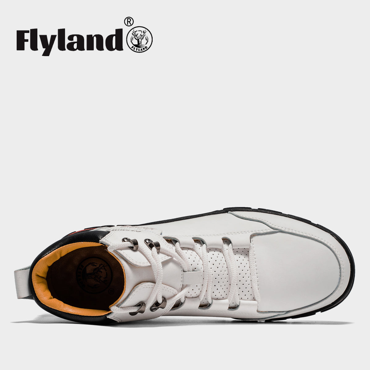 FLYLAND Men's Casual Leather Shoes Chukka Ankle Boots Handmade Fashion Shoes Non Slip Breathable Comfortable Mid Top for Driving Walking Outdoor