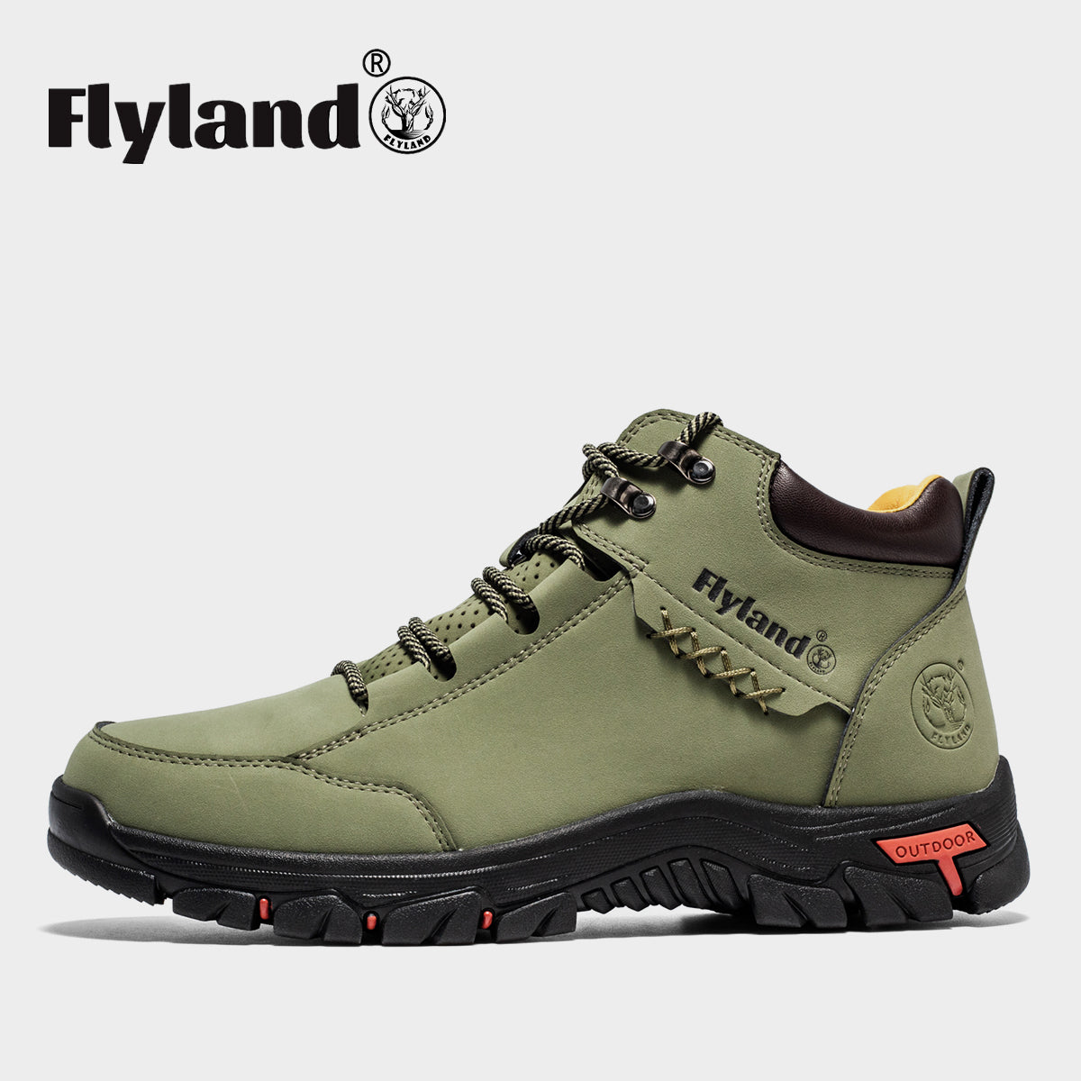 FLYLAND Men's Casual Leather Shoes Chukka Ankle Boots Handmade Fashion Shoes Non Slip Breathable Comfortable Mid Top for Driving Walking Outdoor
