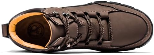 FLYLAND Men's Casual Leather Shoes Chukka Ankle Boots Handmade Fashion Shoes Non Slip Breathable Comfortable Mid Top for Driving Walking Outdoor