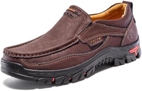 FLYLAND Basic 1.0 Men's Fashion Loafers Vintage Classical Leather Ankle Boots Handmade Chukka Boots Daily Casual Work Office Shoes Driving Shoes