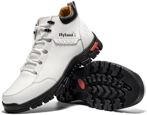 FLYLAND Men's Casual Leather Shoes Chukka Ankle Boots Handmade Fashion Shoes Non Slip Breathable Comfortable Mid Top for Driving Walking Outdoor