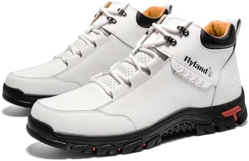 FLYLAND Men's Casual Leather Shoes Chukka Ankle Boots Handmade Fashion Shoes Non Slip Breathable Comfortable Mid Top for Driving Walking Outdoor