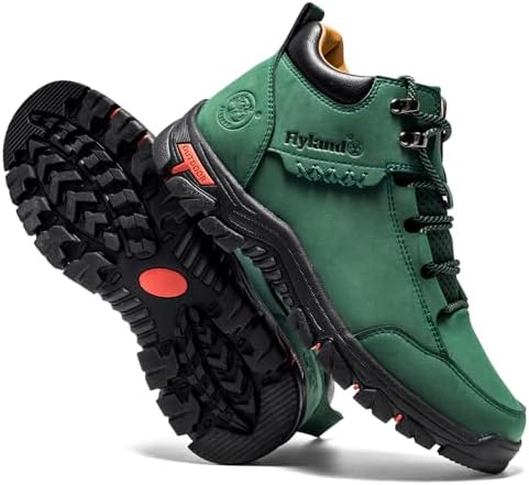 FLYLAND Men's Casual Leather Shoes Chukka Ankle Boots Handmade Fashion Shoes Non Slip Breathable Comfortable Mid Top for Driving Walking Outdoor