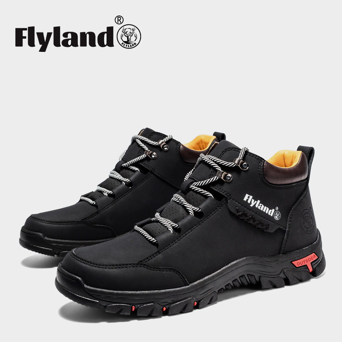 FLYLAND Men's Casual Leather Shoes Chukka Ankle Boots Handmade Fashion Shoes Non Slip Breathable Comfortable Mid Top for Driving Walking Outdoor