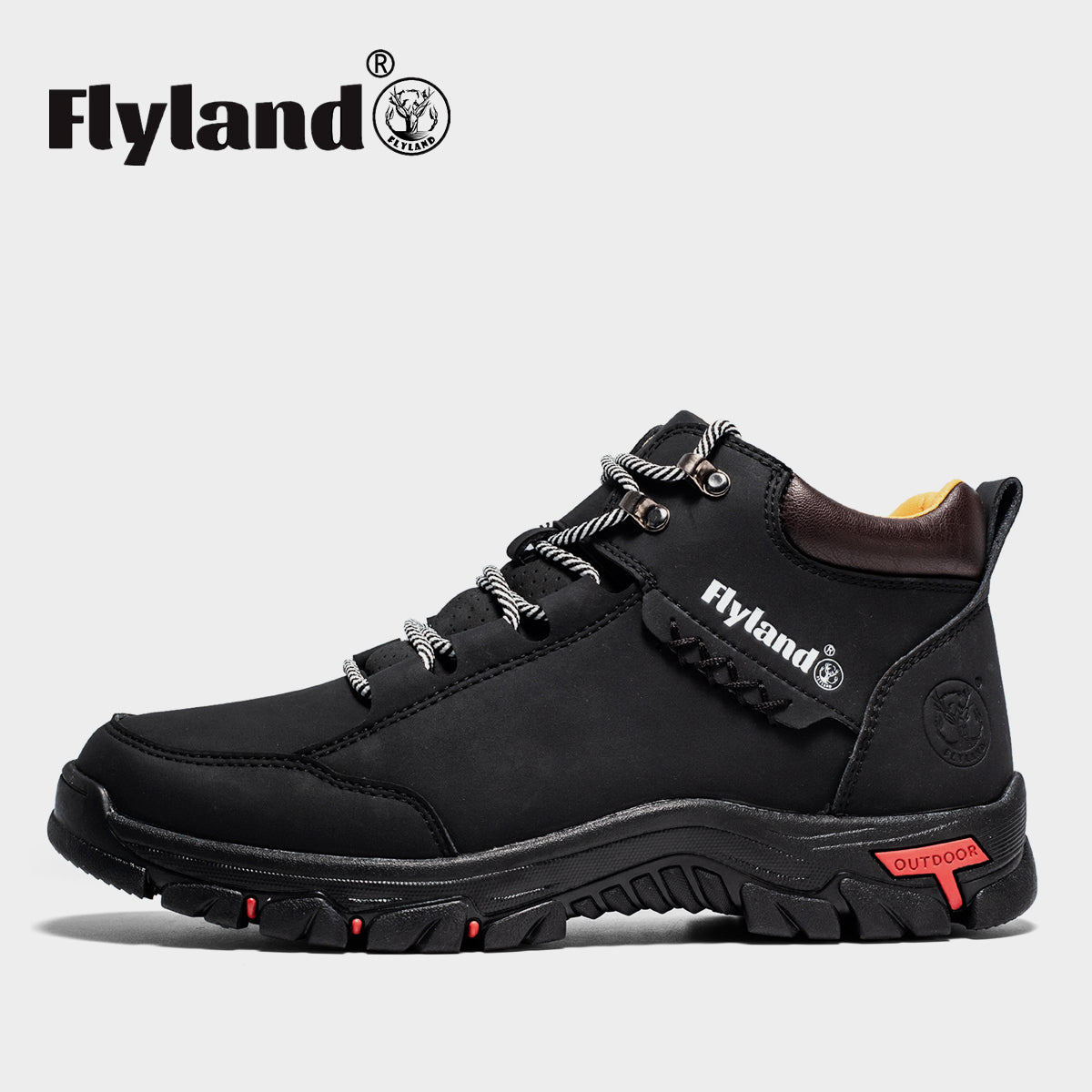 FLYLAND Men's Casual Leather Shoes Chukka Ankle Boots Handmade Fashion Shoes Non Slip Breathable Comfortable Mid Top for Driving Walking Outdoor