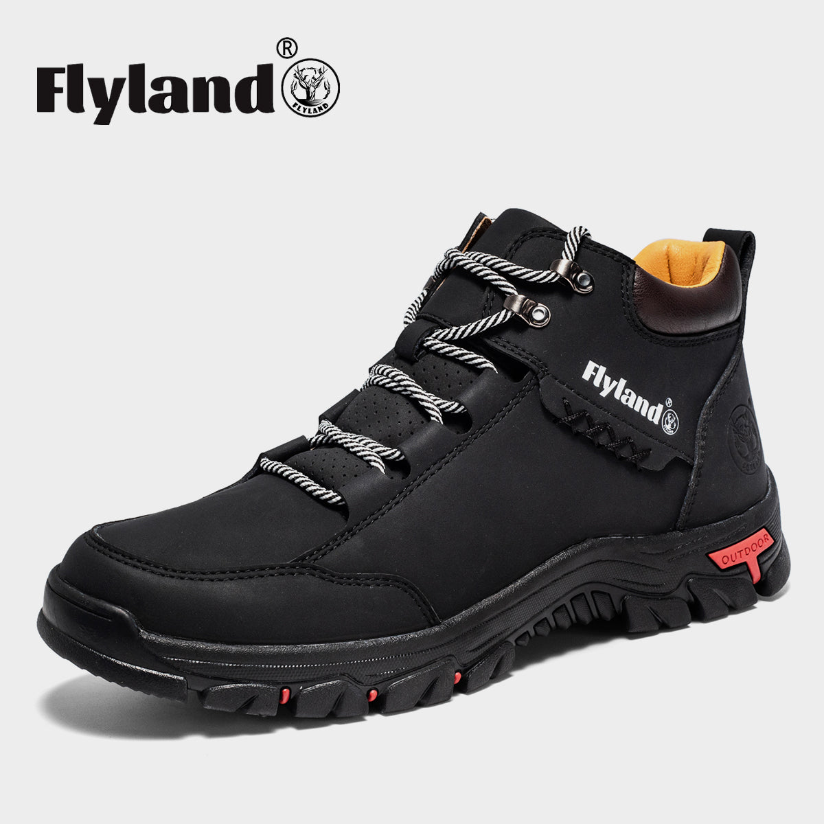 FLYLAND Men's Casual Leather Shoes Chukka Ankle Boots Handmade Fashion Shoes Non Slip Breathable Comfortable Mid Top for Driving Walking Outdoor