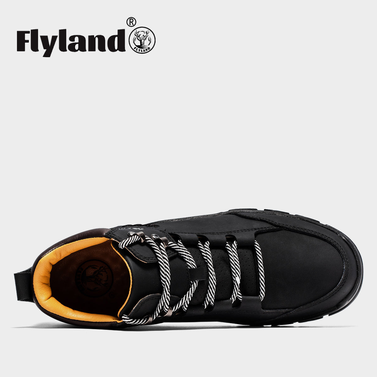 FLYLAND Men's Casual Leather Shoes Chukka Ankle Boots Handmade Fashion Shoes Non Slip Breathable Comfortable Mid Top for Driving Walking Outdoor