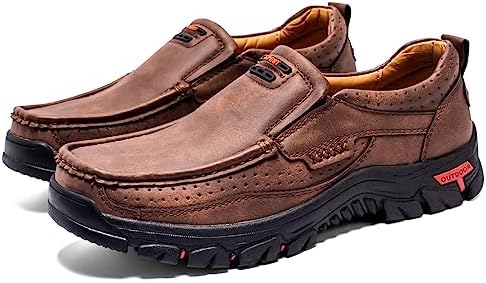 FLYLAND Basic 1.0 Men's Fashion Loafers Vintage Classical Leather Ankle Boots Handmade Chukka Boots Daily Casual Work Office Shoes Driving Shoes