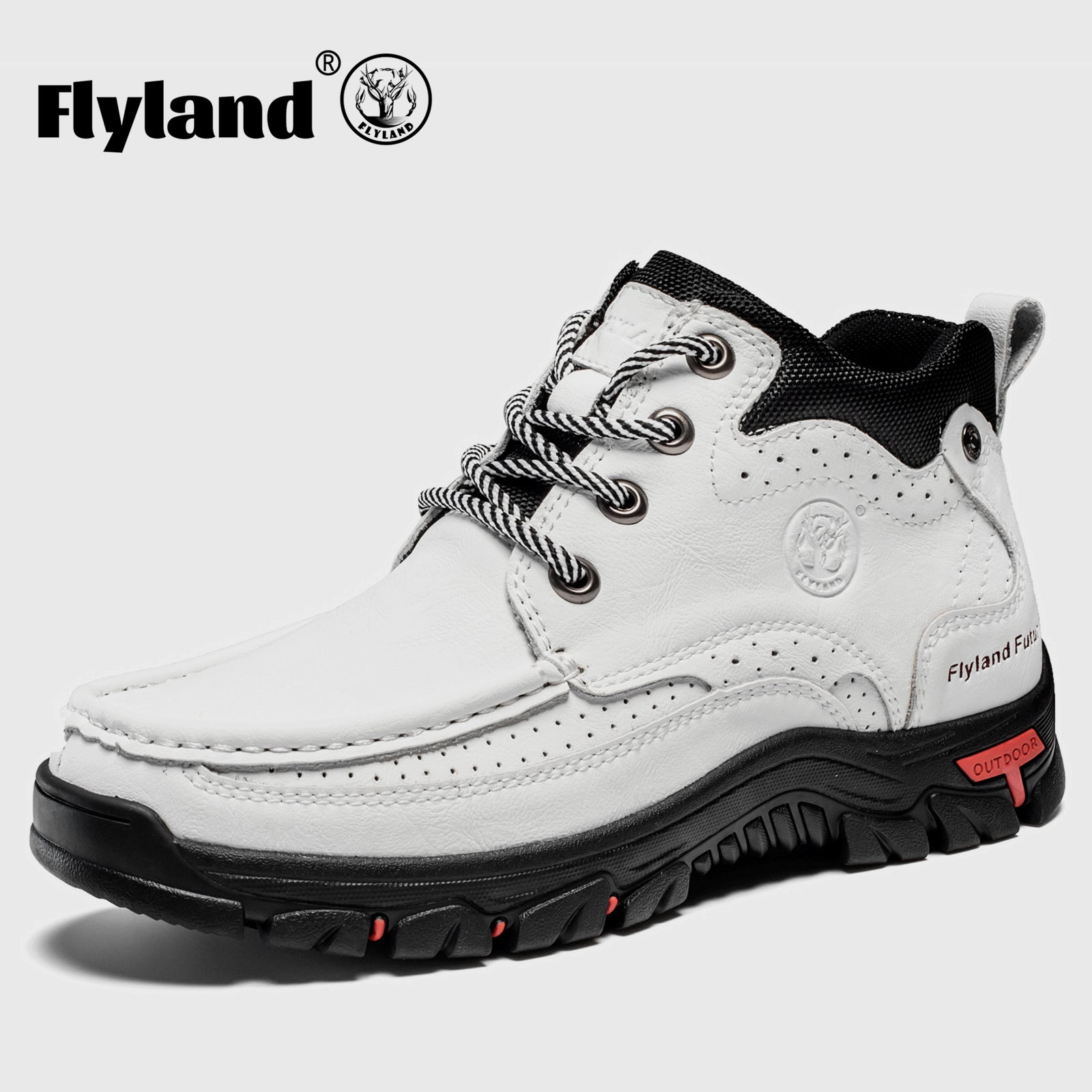 FLYLAND Men's Casual Boots Vintage Leather Ankle Dress Boot Chukka Boots Mid Top Non-Slip Driving Walking Shoes