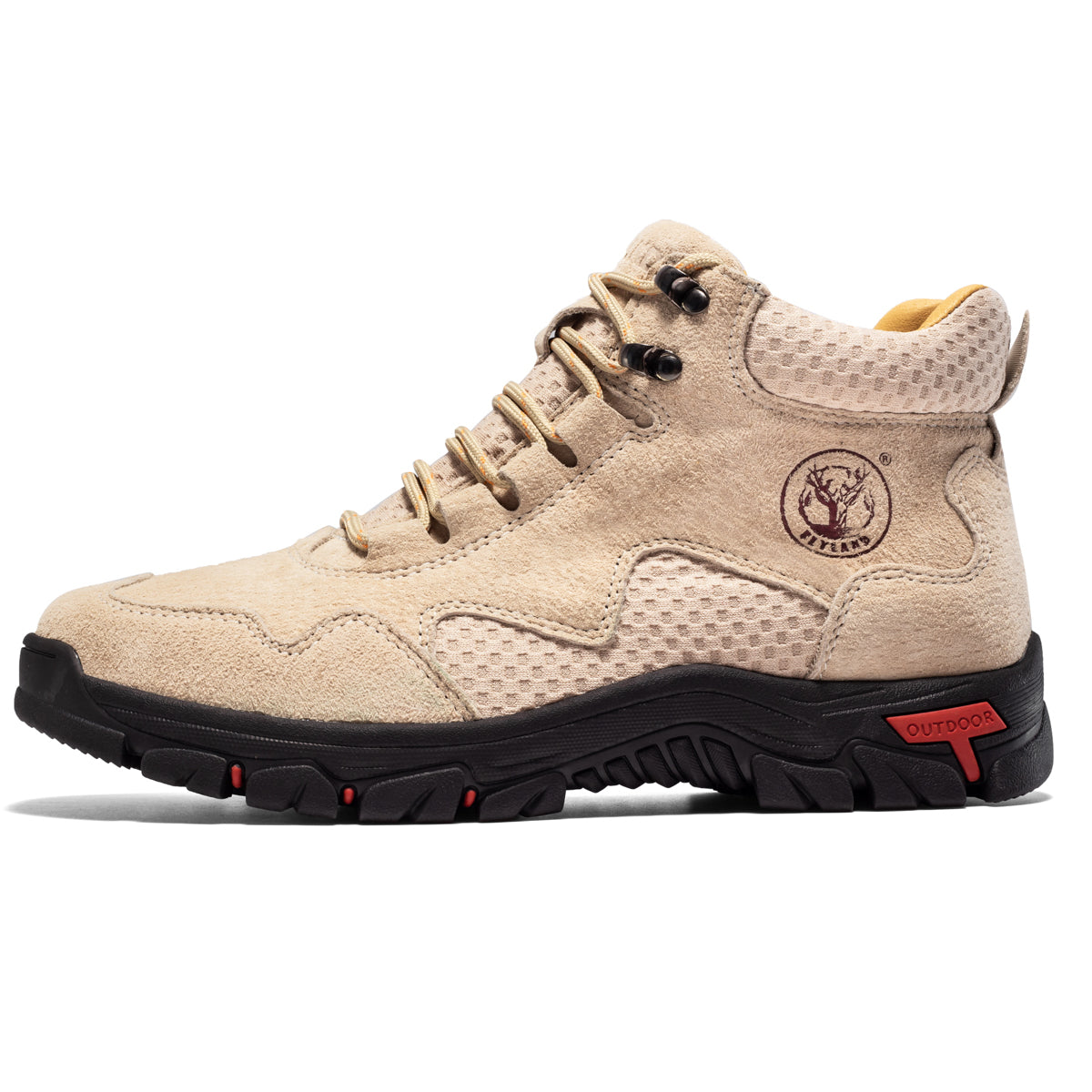 FLYLAND Men's Chukka Boots Casual Leather Shoes Ankle Shoes Non Slip Breathable Comfortable Mid Top for Driving Walking Outdoor
