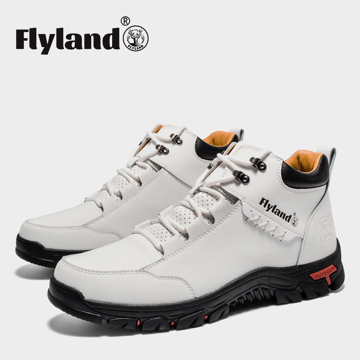 FLYLAND Men's Casual Leather Shoes Chukka Ankle Boots Handmade Fashion Shoes Non Slip Breathable Comfortable Mid Top for Driving Walking Outdoor