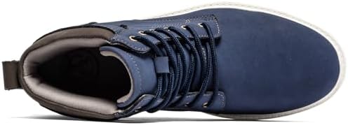 FLYLAND Men's Fashion Sneaker Chukka Boots Lace Up Leather Ankle Dress Boot Lightweight Non-Slip Walking Shoes