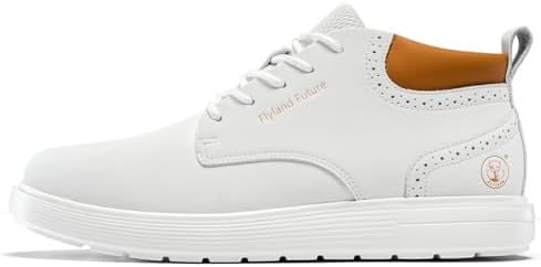 FLYLAND Men's Fashion Sneakers Chukaa Boots Leather Shoes Lace Up Lightweight Dress Boots Walking Driving Shoes