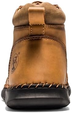 FLYLAND Men's Casual Leather Fashion Sneakers Ankle Chukka Boots Handmade Lightweight Loafers Mid-top Dress Boots Walking Driving Shoes