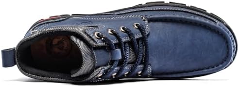 FLYLAND Men's Casual Boots Vintage Leather Ankle Dress Boot Chukka Boots Mid Top Non-Slip Driving Walking Shoes