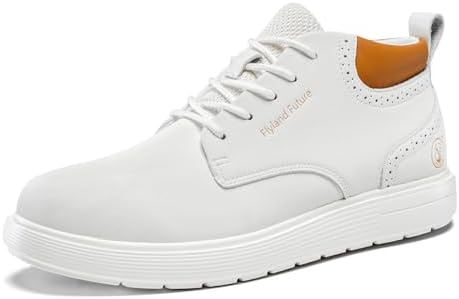 FLYLAND Men's Fashion Sneakers Chukaa Boots Leather Shoes Lace Up Lightweight Dress Boots Walking Driving Shoes