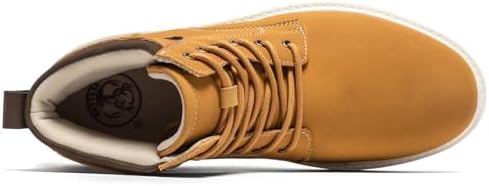 FLYLAND Men's Fashion Sneaker Chukka Boots Lace Up Leather Ankle Dress Boot Lightweight Non-Slip Walking Shoes