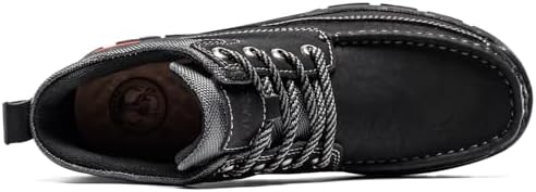 FLYLAND Men's Casual Boots Vintage Leather Ankle Dress Boot Chukka Boots Mid Top Non-Slip Driving Walking Shoes