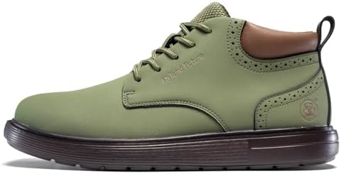 FLYLAND Men's Fashion Sneakers Chukaa Boots Leather Shoes Lace Up Lightweight Dress Boots Walking Driving Shoes
