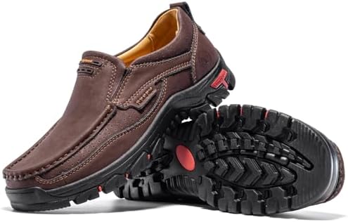 FLYLAND  Men's Fashion Loafers Vintage Classical Leather Ankle Boots Handmade Chukka Boots Daily Casual Work Office Shoes Driving Shoes