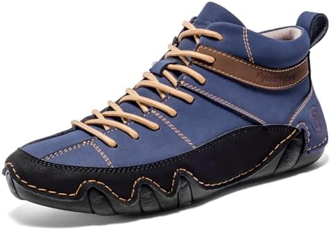 FLYLAND Men's Casual Leather Sneakers Fashion Chukka Boots Lightweight Dress Boots Lace Up Walking Driving Shoes