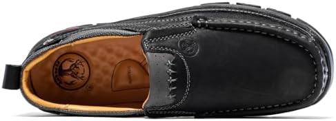 FLYLAND Men's Fashion Slip On Walking Loafers Vintage Leather Ankle Boots Handmade Chukka Boots Casual Non-Slip Sneakers Office Driving Shoes