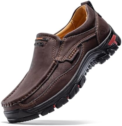 FLYLAND  Men's Fashion Loafers Vintage Classical Leather Ankle Boots Handmade Chukka Boots Daily Casual Work Office Shoes Driving Shoes