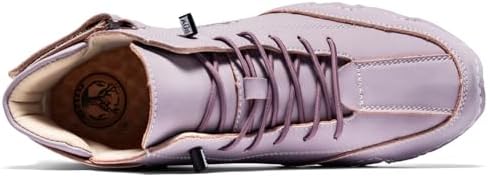 FLYLAND Women's Casual Leather Fashion Sneakers Handmade Ankle Chukka Boots Lightweight Slip-On Loafers Walking Driving Shoes