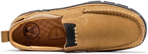 FLYLAND Men's Fashion Slip On Walking Loafers Vintage Leather Ankle Boots Handmade Chukka Boots Casual Non-Slip Sneakers Office Driving Shoes