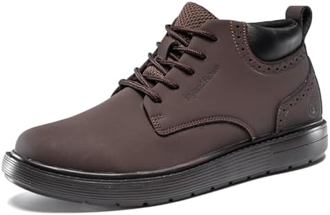 FLYLAND Men's Fashion Sneakers Chukaa Boots Leather Shoes Lace Up Lightweight Dress Boots Walking Driving Shoes
