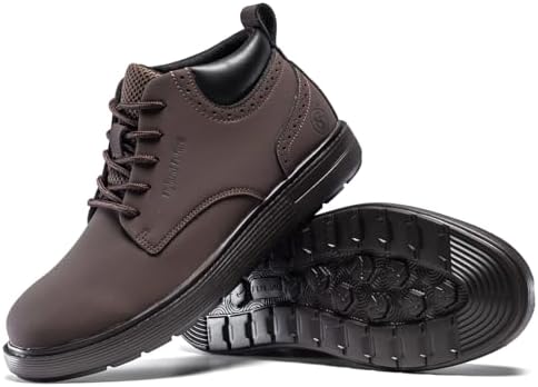 FLYLAND Men's Fashion Sneakers Chukaa Boots Leather Shoes Lace Up Lightweight Dress Boots Walking Driving Shoes