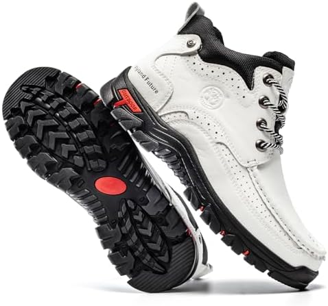 FLYLAND Men's Casual Boots Vintage Leather Ankle Dress Boot Chukka Boots Mid Top Non-Slip Driving Walking Shoes
