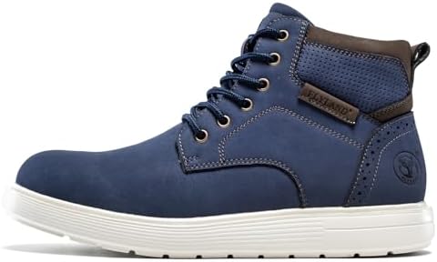 FLYLAND Men's Fashion Sneaker Chukka Boots Lace Up Leather Ankle Dress Boot Lightweight Non-Slip Walking Shoes