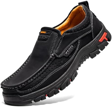 FLYLAND  Men's Fashion Loafers Vintage Classical Leather Ankle Boots Handmade Chukka Boots Daily Casual Work Office Shoes Driving Shoes
