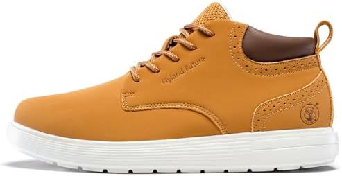 FLYLAND Men's Fashion Sneakers Chukaa Boots Leather Shoes Lace Up Lightweight Dress Boots Walking Driving Shoes