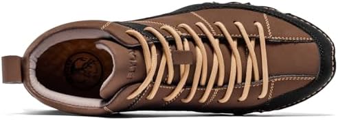 FLYLAND Men's Casual Leather Sneakers Fashion Chukka Boots Lightweight Dress Boots Lace Up Walking Driving Shoes