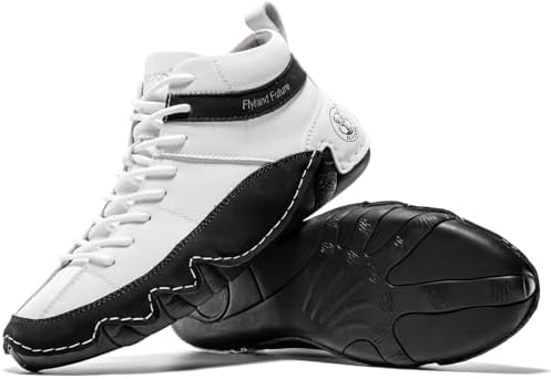 FLYLAND Men's Casual Leather Sneakers Fashion Chukka Boots Lightweight Dress Boots Lace Up Walking Driving Shoes