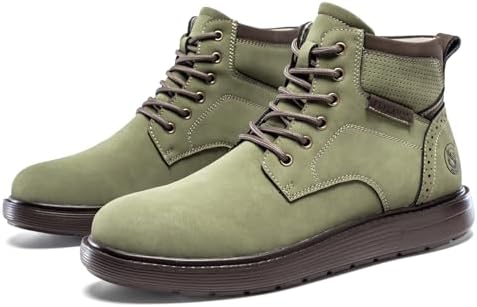 FLYLAND Men's Fashion Sneaker Chukka Boots Lace Up Leather Ankle Dress Boot Lightweight Non-Slip Walking Shoes