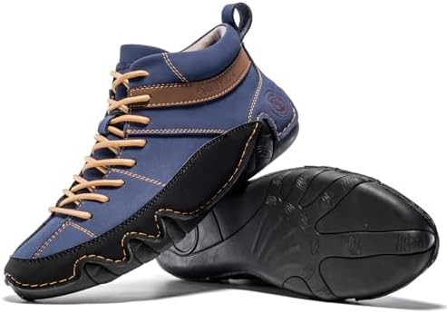 FLYLAND Men's Casual Leather Sneakers Fashion Chukka Boots Lightweight Dress Boots Lace Up Walking Driving Shoes