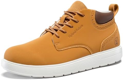 FLYLAND Men's Fashion Sneakers Chukaa Boots Leather Shoes Lace Up Lightweight Dress Boots Walking Driving Shoes
