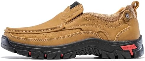 FLYLAND Men's Fashion Slip On Walking Loafers Vintage Leather Ankle Boots Handmade Chukka Boots Casual Non-Slip Sneakers Office Driving Shoes